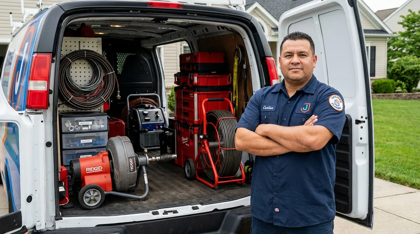 Professional drain cleaning equipment and Johns Plumbing LLC plumber in Plains